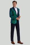 Veste Blazer à paillettes verte pour homme