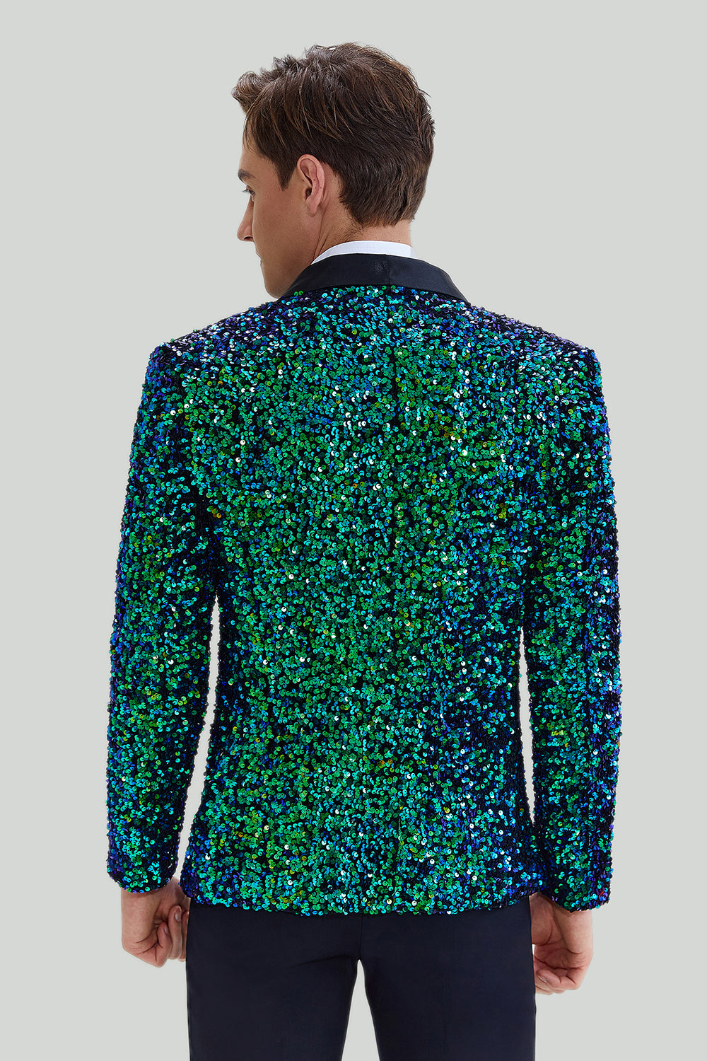 Veste Blazer à paillettes verte pour homme