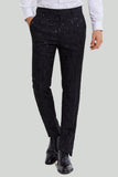 Homme Noir 2 pièces Jacquard Ensemble de costume à un bouton