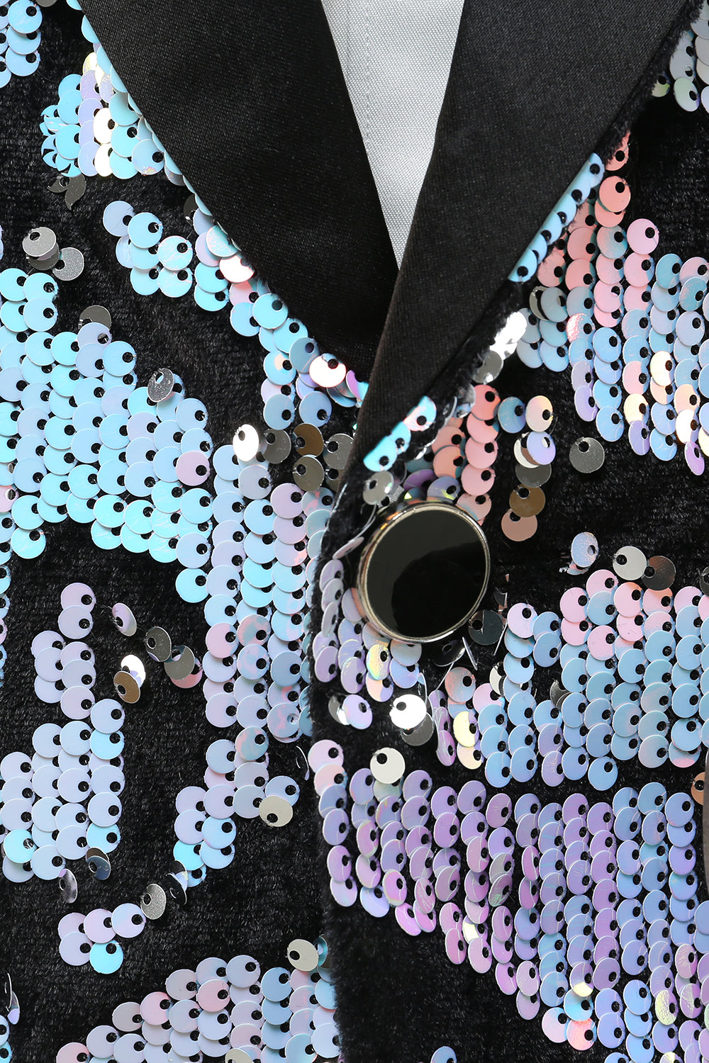 Paillettes violettes Homme Deux-Pièces Costume Châle Lapel Smoking à un bouton