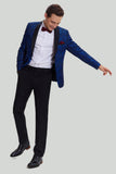 Bleu royal Shawl Lapel 2 Pièce Slim fit Costume Homme