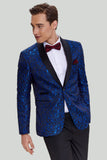 Bleu royal Shawl Lapel 2 Pièce Slim fit Costume Homme