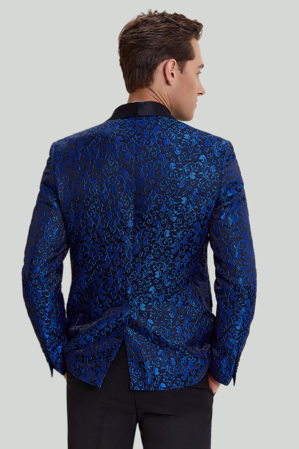 Bleu royal Shawl Lapel 2 Pièce Slim fit Costume Homme