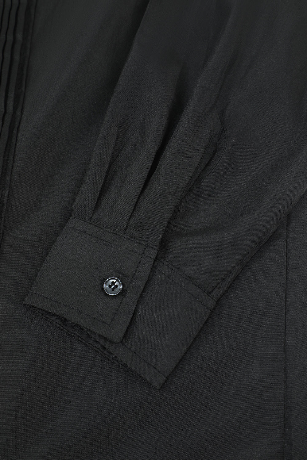 Chemise de costume à manches longues patchwork pour homme noir