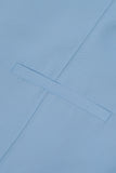 Bleu clair Single Breasted Shawl Lapel Veste de costume pour hommes