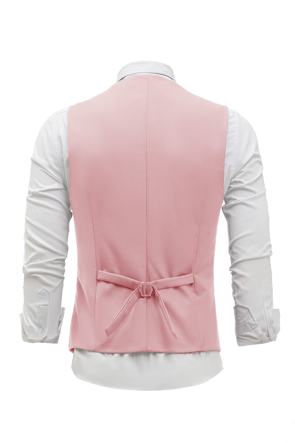 Gilet de costume pour homme rose à revers châle à poitrine unique