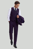 Revers cranté violet 3 Pièces Un Bouton Costumes Hommes