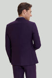 Revers cranté violet 3 Pièces Un Bouton Costumes Hommes