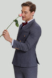 Costume Gris Pinstripe 3 pièces homme