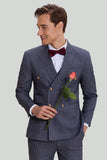 Costume Gris Pinstripe 3 pièces homme