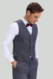 Costume Gris Pinstripe 3 pièces homme