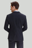 Costume 3 pièces Pinstripe Gris Foncé Homme