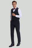 Costume 3 pièces Pinstripe Gris Foncé Homme