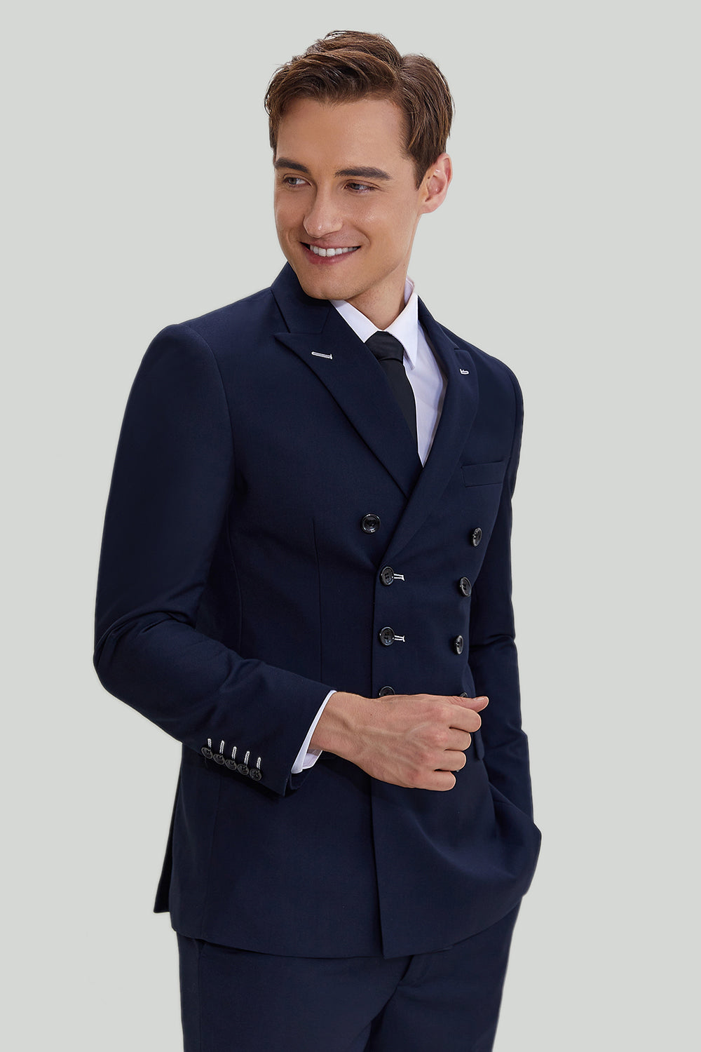 Costume à double poitrine 2 pièces Navy pour hommes