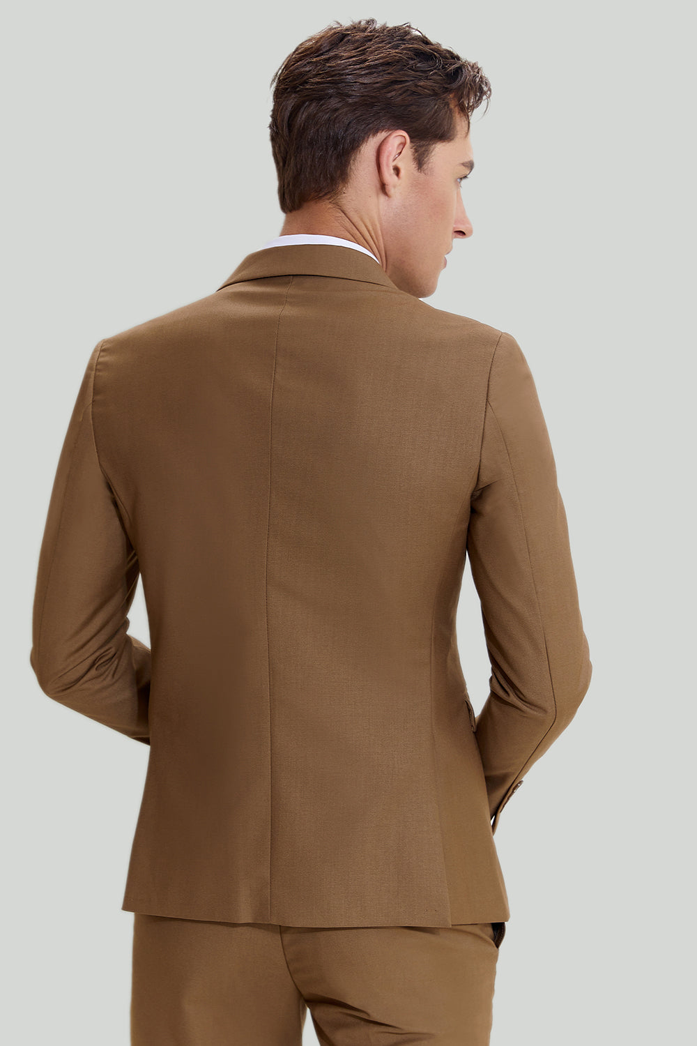 Khaki Homme 2 Pièces Slim Fit Smoking et Costume