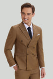 Khaki Homme 2 Pièces Slim Fit Smoking et Costume