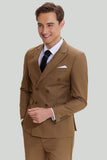 Khaki Homme 2 Pièces Slim Fit Smoking et Costume