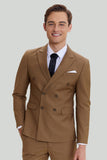 Khaki Homme 2 Pièces Slim Fit Smoking et Costume
