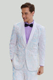 Homme Coupe ajustée 2 Pièces Costume Un Bouton Encoché Revers Smoking