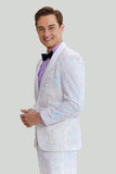 Homme Coupe ajustée 2 Pièces Costume Un Bouton Encoché Revers Smoking