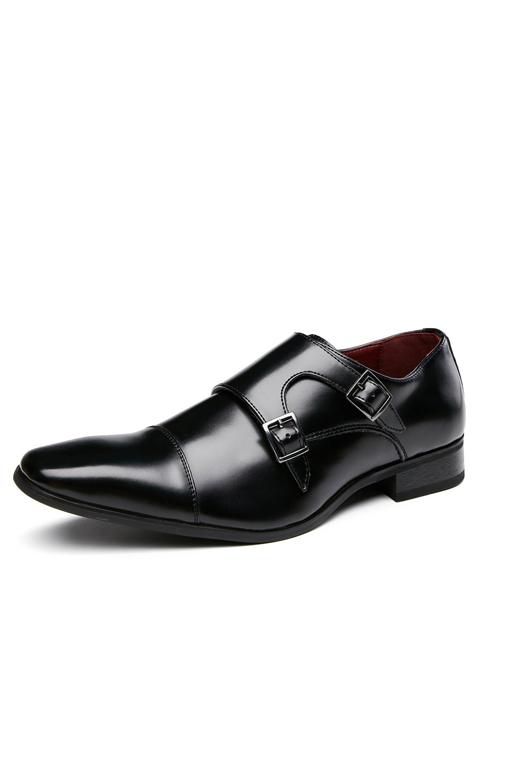 Black Monk Strap Chaussures habillées en cuir pour hommes