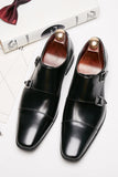 Black Monk Strap Chaussures habillées en cuir pour hommes