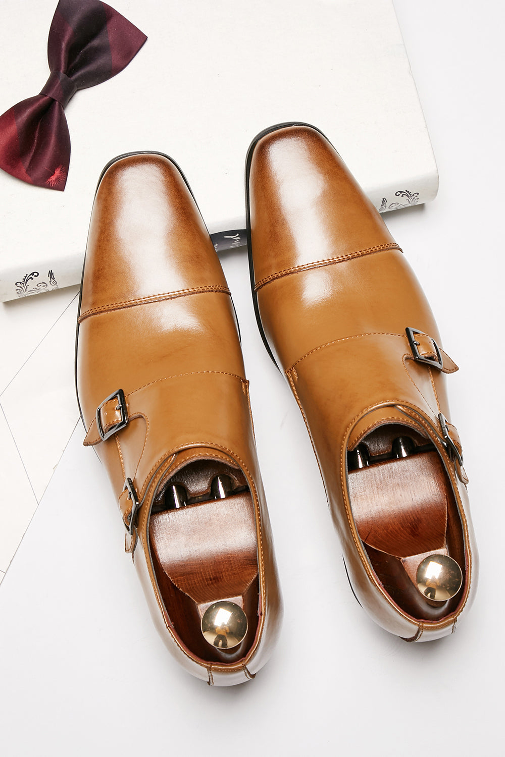 Black Monk Strap Chaussures habillées en cuir pour hommes