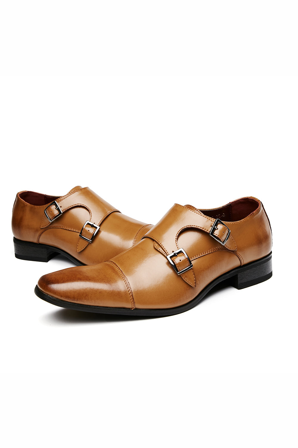 Black Monk Strap Chaussures habillées en cuir pour hommes