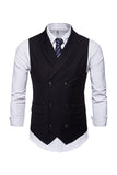 Gilet noir à revers châle à revers pour hommes