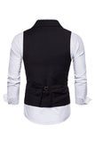 Gilet noir à revers châle à revers pour hommes
