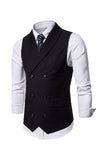 Gilet noir à revers châle à revers pour hommes