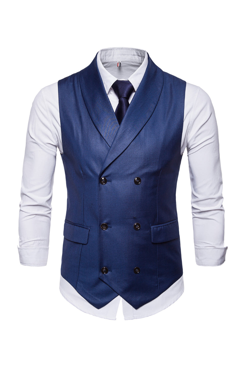 Gilet noir à revers châle à revers pour hommes