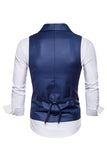 Gilet noir à revers châle à revers pour hommes