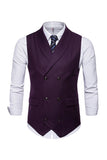 Gilet noir à revers châle à revers pour hommes