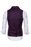 Gilet noir à revers châle à revers pour hommes