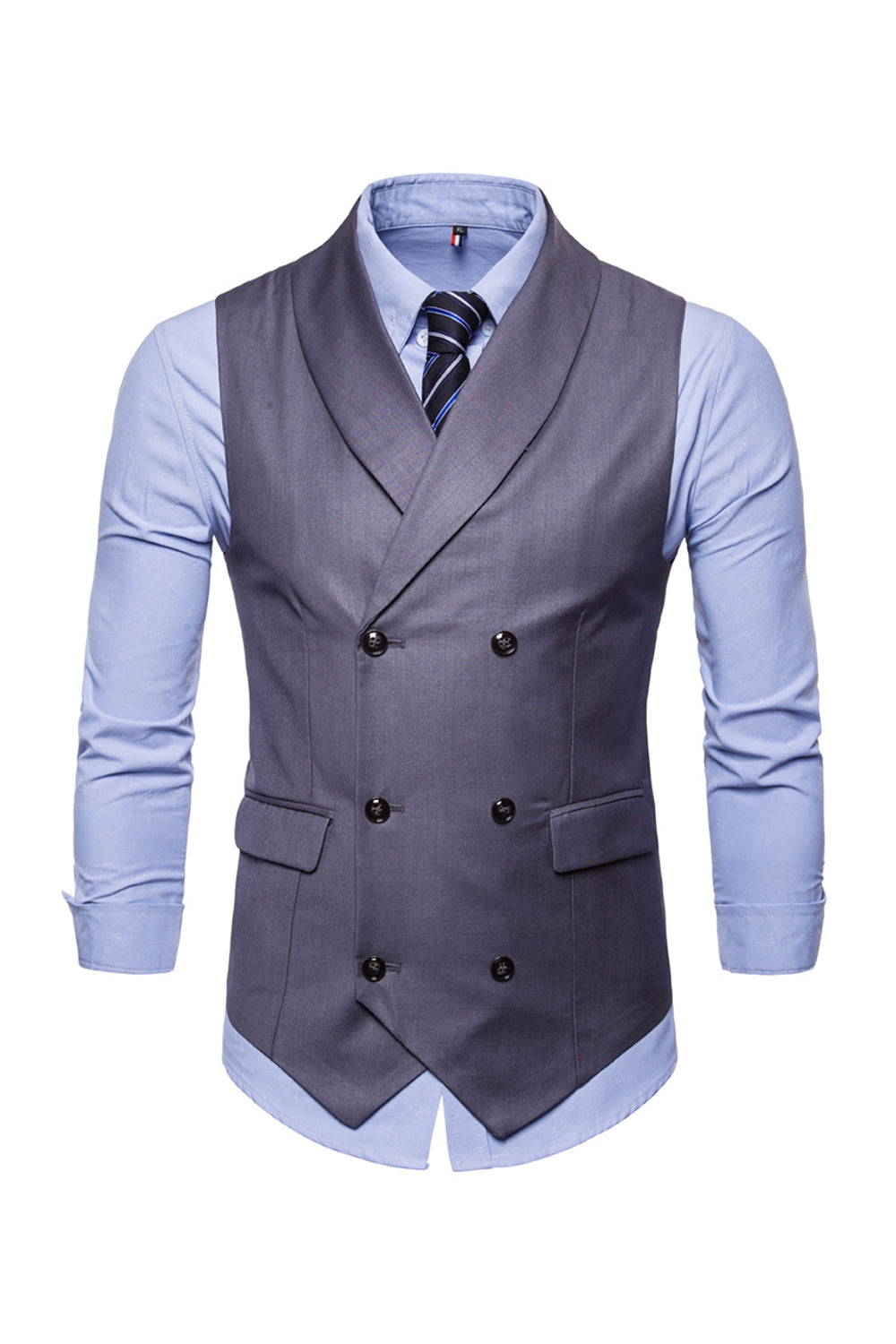 Gilet noir à revers châle à revers pour hommes
