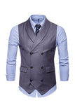 Gilet noir à revers châle à revers pour hommes