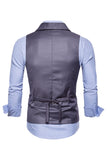 Gilet noir à revers châle à revers pour hommes