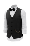Burgundy Shawl Lapel Single Breasted Men’s Suit Vest