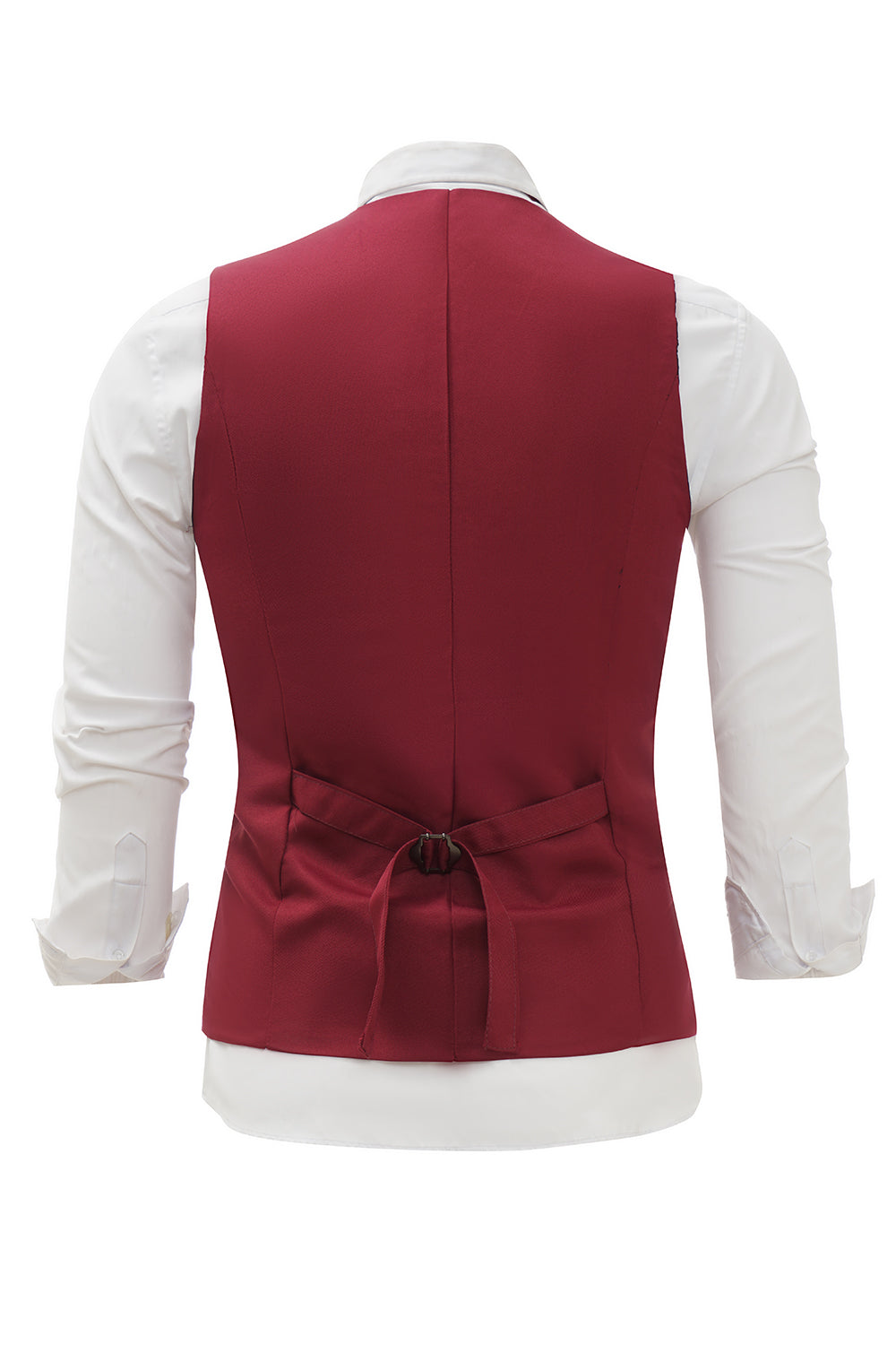 Burgundy Shawl Lapel Single Breasted Men’s Suit Vest