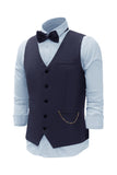 Burgundy Shawl Lapel Single Breasted Men’s Suit Vest