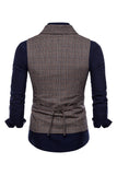 Gris Pinstripe Double Poitrine Châle Lapel Hommes Costume Gilet