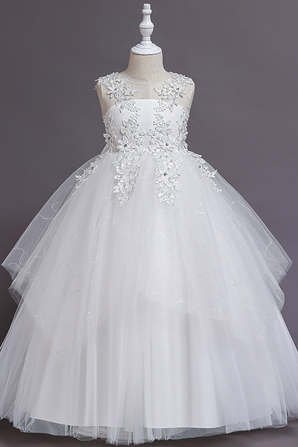 Robe de demoiselle d'honneur en tulle bleu clair avec Appliques
