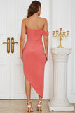 Robe de cocktail Off the Shoulder Sunset Bodycon avec volants
