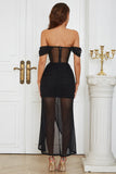 Robe de soirée corset noir Off the Shoulder
