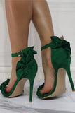Sandales à talons hauts aiguilles vert foncé