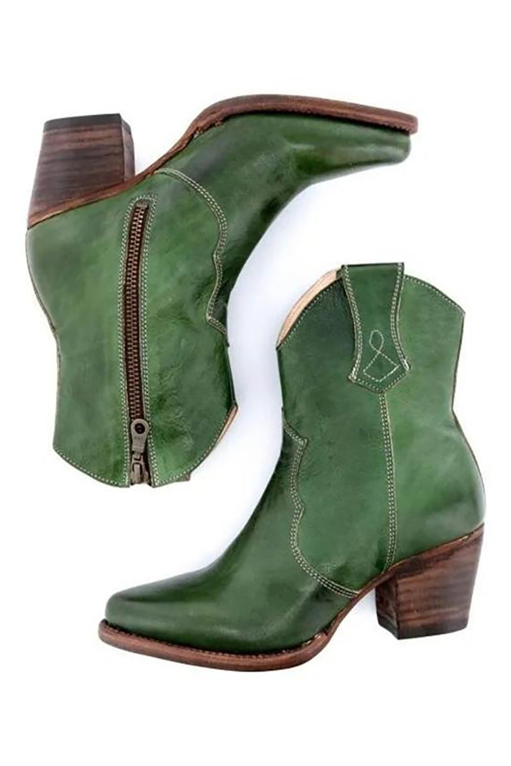 Cuir PU marron Chunky Steels Boho Bottes