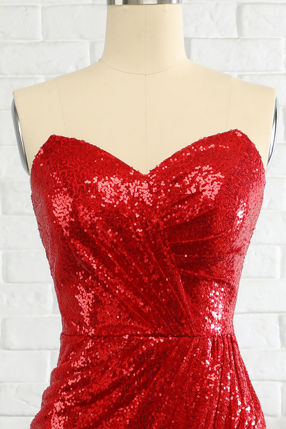 Fourreau Sweetheart Red Sequins Robe de bal avec paillettes