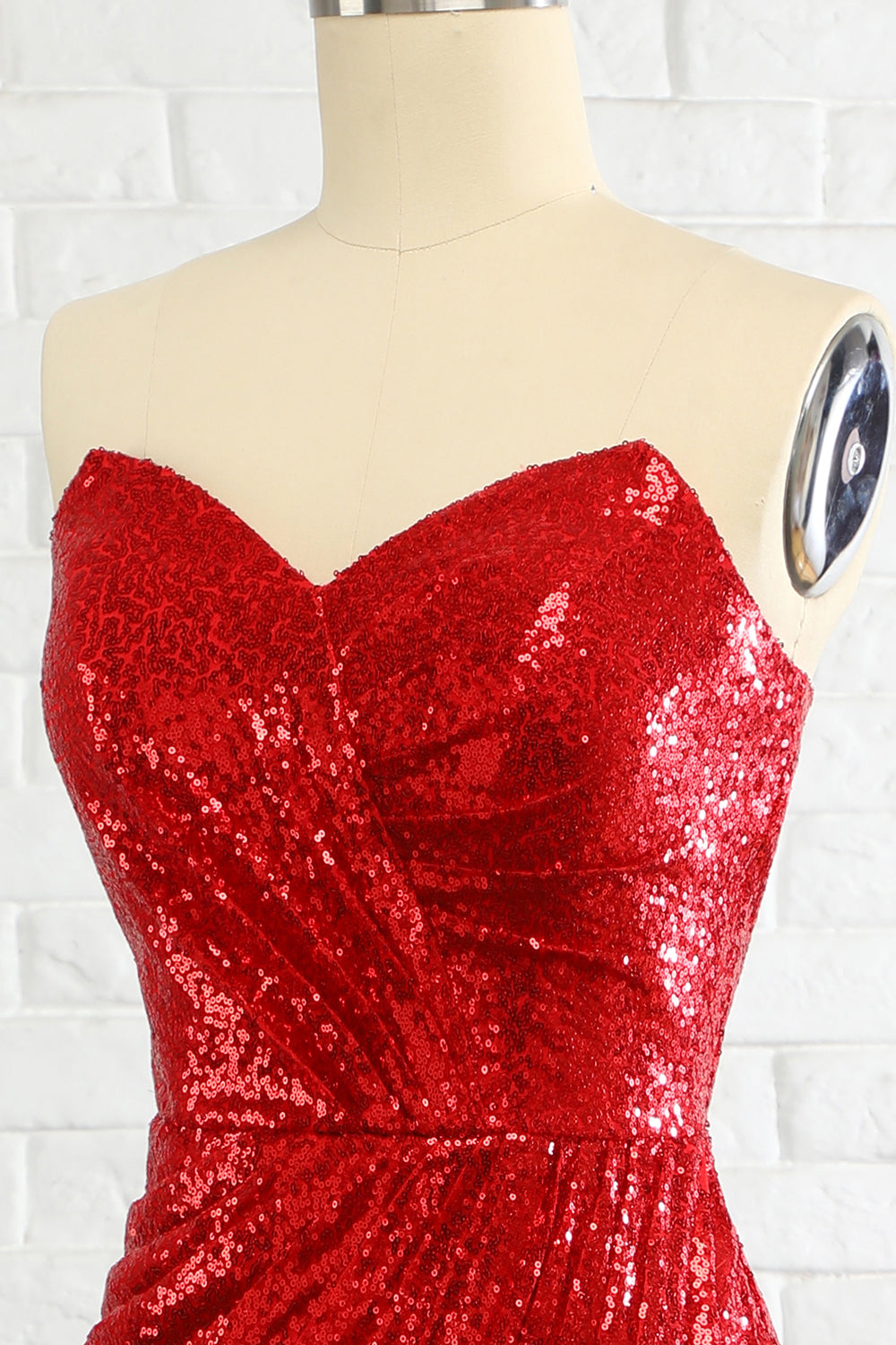 Fourreau Sweetheart Red Sequins Robe de bal avec paillettes