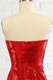 Fourreau Sweetheart Red Sequins Robe de bal avec paillettes